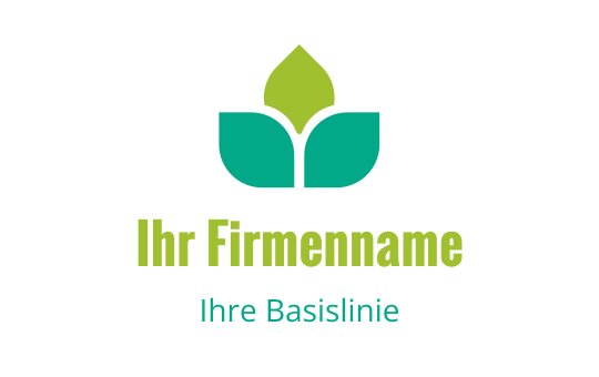 Modernes grünes Blattlogo-Design mit abgerundeten Formen und klarer Typografie