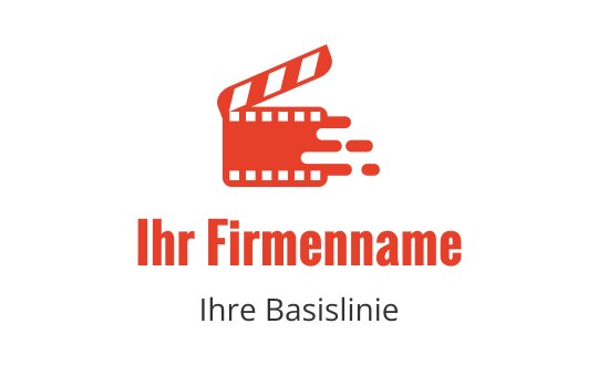 Dynamisches rotes Filmklappe-Logo-Design mit Bewegungslinien