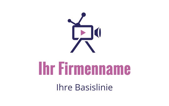 Kreatives Logo-Design mit einer Videokamera und einem Play-Button