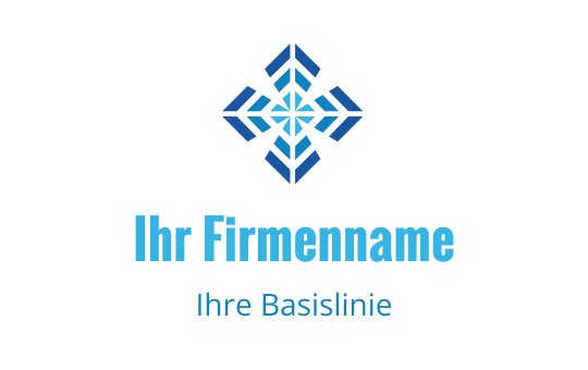 Modernes blaues geometrisches Logo-Design mit Pfeilmotiven