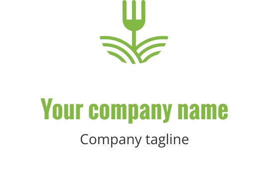Modernes limonengrünes Logo-Design mit einem stilisierten Besteck