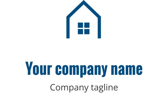 Türkisfarbenes Logo-Design mit stilisierter Gebäudesilhouette und geometrischen Formen