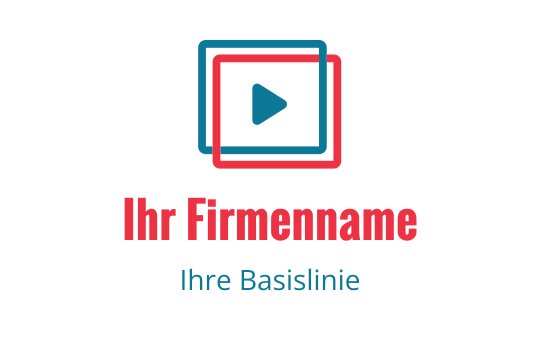 Modernes Logo-Design mit einem Play-Button in überlappenden Quadraten