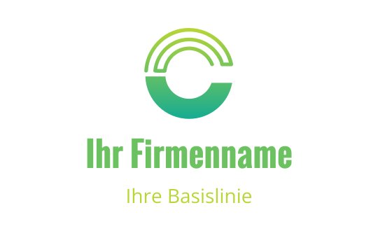 Modernes kreisförmiges Logo-Design mit grünem Farbverlauf und geschwungenen Linien