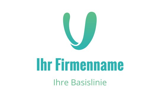 Modernes türkisfarbenes Logo-Design mit einem stilisierten Buchstaben "V