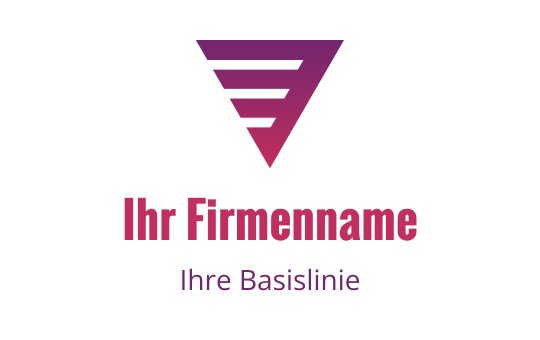 Modernes dreieckiges Logo-Design mit geschichteten lila Streifen und fettem Text
