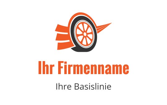 Dynamisches Logo-Design mit einem stilisierten Reifen und Bewegungslinien