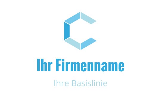 Modernes blaues geometrisches Logo-Design mit einem stilisierten Buchstaben C