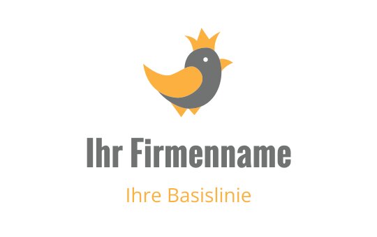 Verspieltes Vogel-Logo-Design mit einer Krone und lebhaften Farben