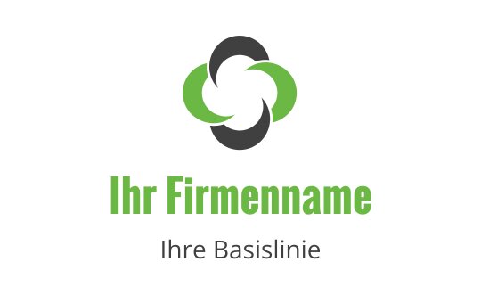 Modernes Logo-Design mit ineinandergreifenden grünen und grauen Formen