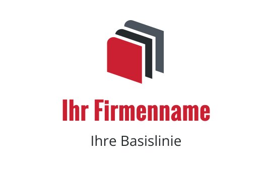 Modernes Logo-Design mit übereinander gestapelten roten und grauen Formen