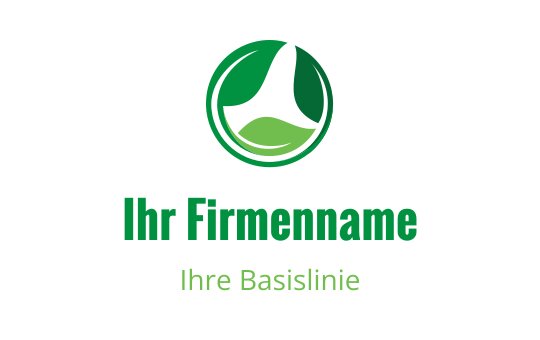 Modernes grünes Logo-Design mit kreisförmigen Blattelementen