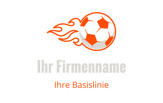 Dynamisches Fußball-Logo-Design mit Flammen in Orange und Schwarz