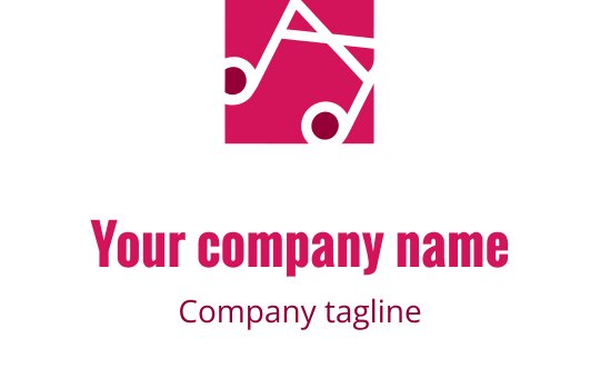 Fettes kastanienbraunes Logo-Design mit stilisierten Schallwellen und Musiknoten