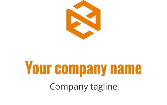 Modernes geometrisches Logo-Design mit einer orangefarbenen Sechseckform