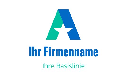 Modernes blaues und grünes Logo-Design mit einem stilisierten Buchstaben A und einem Stern