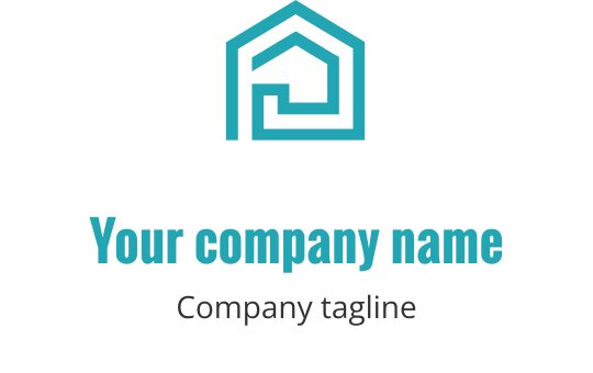 Modernes Hauslogo-Design mit geometrischen Linien in Türkis