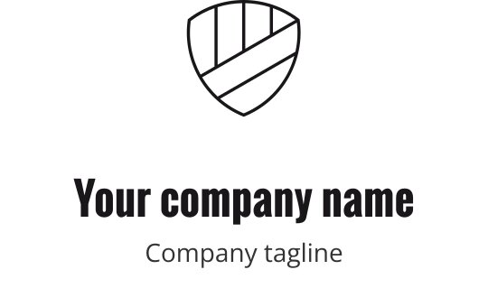 Elegantes Monolinien-Logo-Design mit geometrischem Konstruktionsumriss in Schwarz