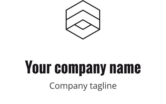 Modernes geometrisches Logo-Design mit hexagonaler Form und klaren Linien
