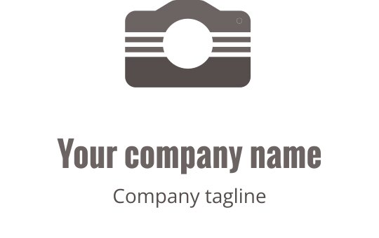 Elegantes graues Logo-Design mit einer stilisierten Kameraskizze