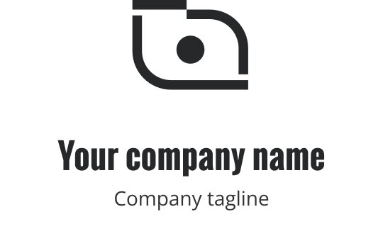 Elegantes graues Logo-Design mit einer stilisierten Kameraskizze