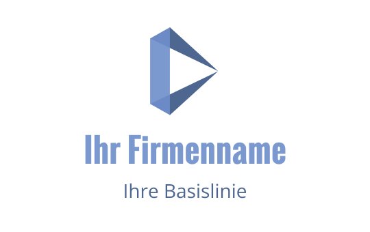 Modernes blaues geometrisches Logo-Design mit einer dreieckigen Form