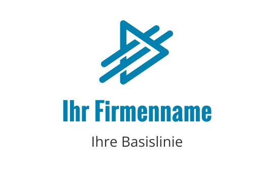 Dynamisches blaues Logo-Design mit überlappenden dreieckigen Formen und Linien