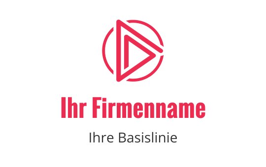 Modernes rotes und graues Logo-Design mit einem stilisierten Play-Button