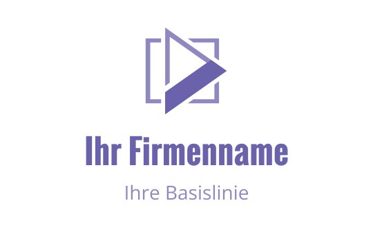 Modernes geometrisches Logo-Design mit einem Play-Button und quadratischen Elementen