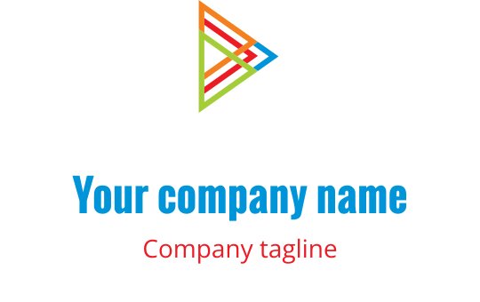 Buntes geometrisches Logo-Design mit einer dreieckigen Form und dynamischen Linien