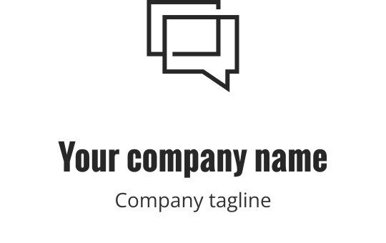 Modernes Logo-Design mit überlappenden Sprechblasen im minimalistischen Stil
