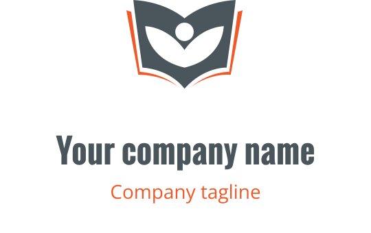 Modernes Logo-Design mit ineinander verschlungenen Korallen- und Grautönen