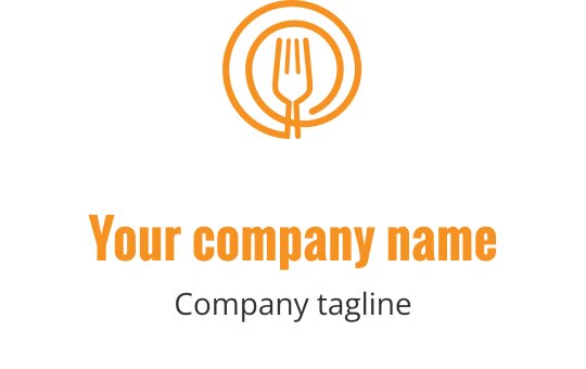 Modernes Logo-Design mit einer Gabel in einem kreisförmigen Umriss