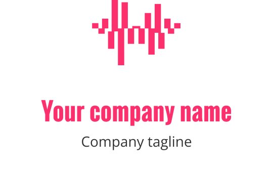 Modernes pinkes Soundwave-Logo-Design mit fetter Typografie