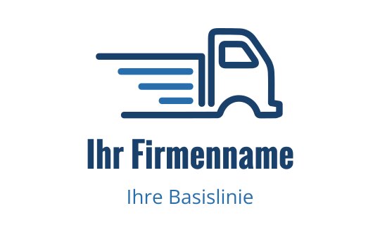 Modernes blaues Lkw-Logo-Design mit Bewegungslinien