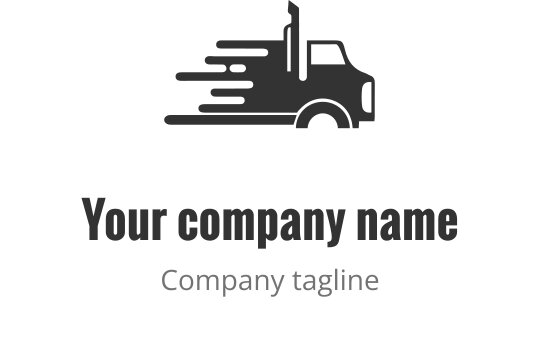Dynamisches Lkw-Logo-Design mit Bewegungslinien in Dunkelgrau
