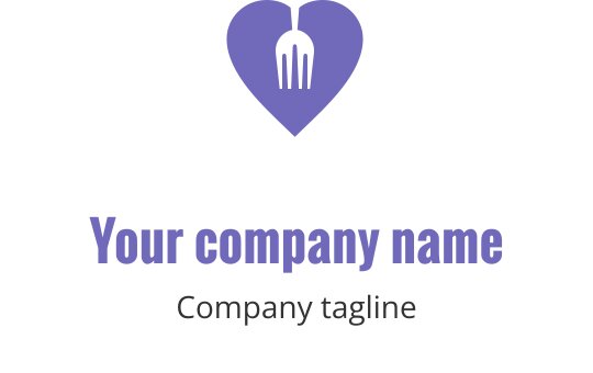 Modernes blaues Logo-Design mit stilisierten Gabeln in dynamischer Anordnung
