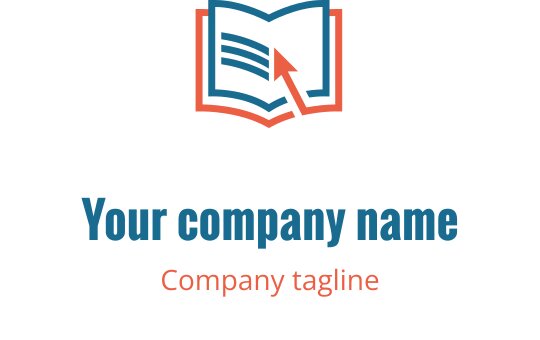 Modernes offenes Buchlogo-Design mit einem Pfeil und lebendigen Farben