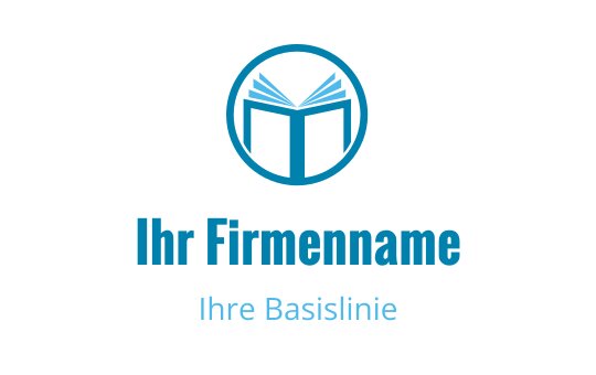 Modernes Logo-Design mit einem offenen Buch in einem kreisförmigen Rahmen