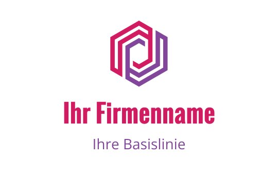 Modernes hexagonales Logo-Design mit geschichteten roten und lila Linien