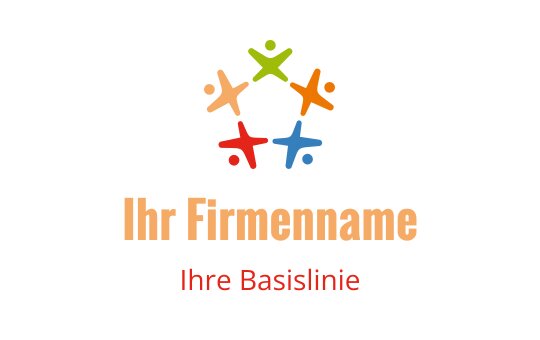 Buntes Logo-Design mit abstrakten menschlichen Figuren in kreisförmiger Anordnung
