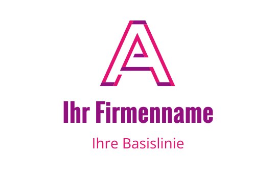Modernes Logo-Design mit einem stilisierten Buchstaben "A" in Pink und Lila