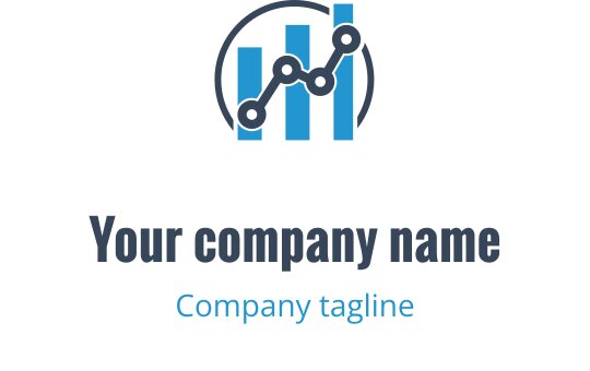 Modernes Logo-Design in Türkis und Blau mit aufsteigenden Grafikelementen