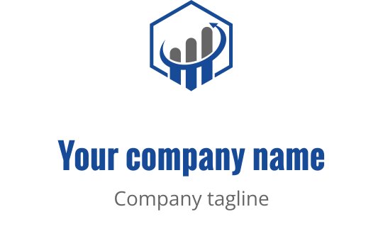 Modernes Logo-Design mit einem türkisfarbenen und grauen Balkendiagramm mit Aufwärtstrend