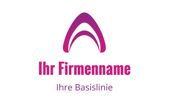 Modernes Logo-Design mit einem stilisierten Bogen in pinken Farbverläufen