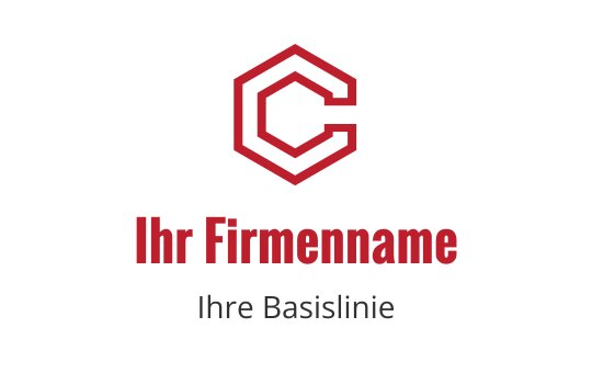 Modernes sechseckiges Logo-Design mit einem kräftigen roten Buchstaben C