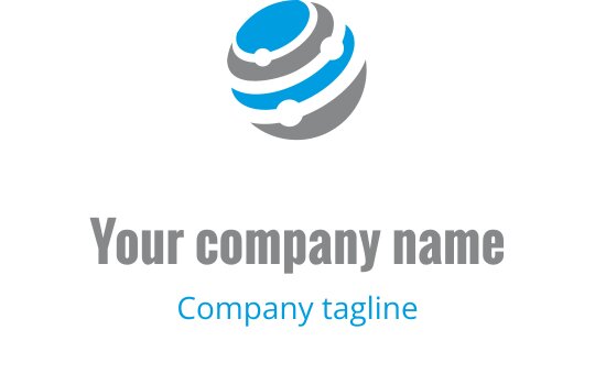 Modernes Globus-Logo-Design mit blauen und grauen Elementen