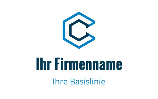 Modernes blaues und schwarzes Logo-Design mit einem stilisierten Buchstaben C