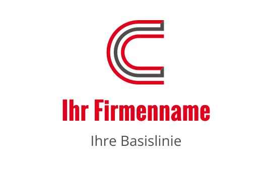 Modernes Logo-Design mit einem stilisierten roten und schwarzen Buchstaben C