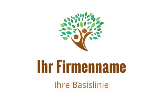 Modernes Logo-Design mit einem stilisierten Baum, grünen Blättern und braunem Stamm